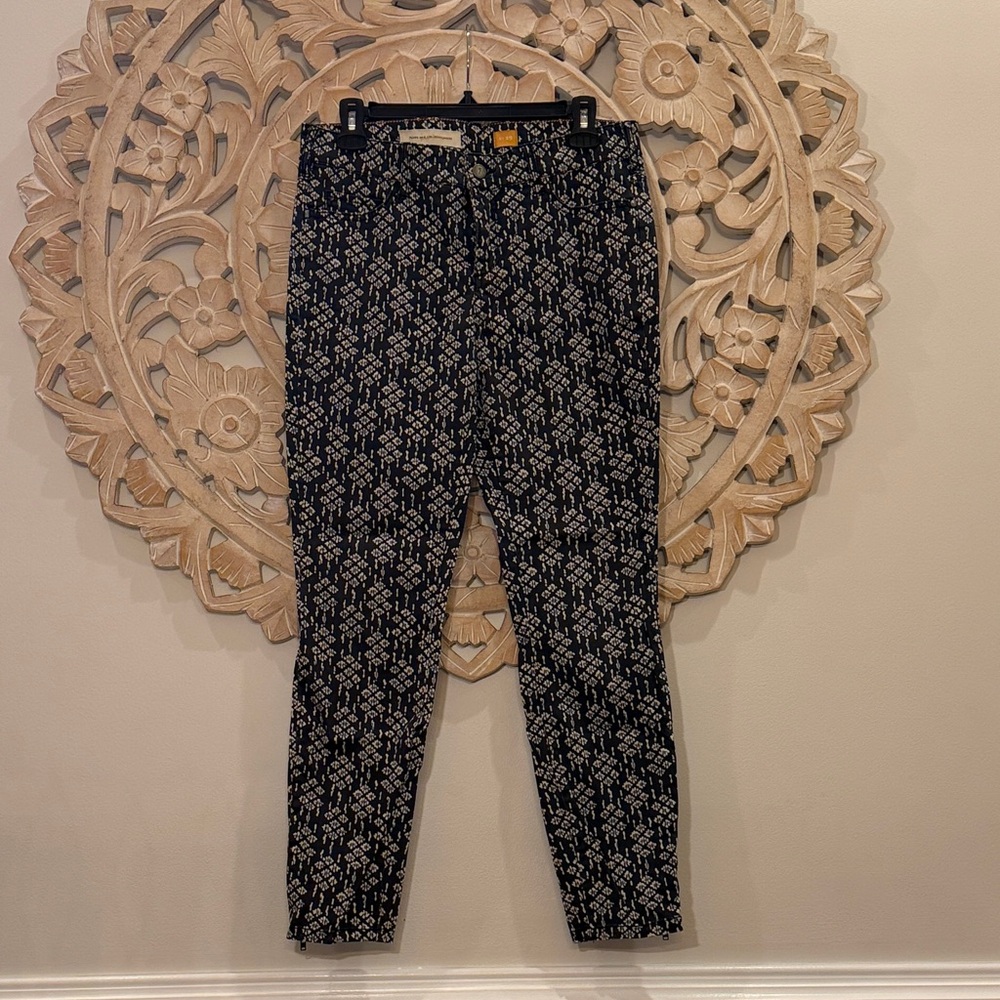 Pilcro Navy Geometric Pattern Pants